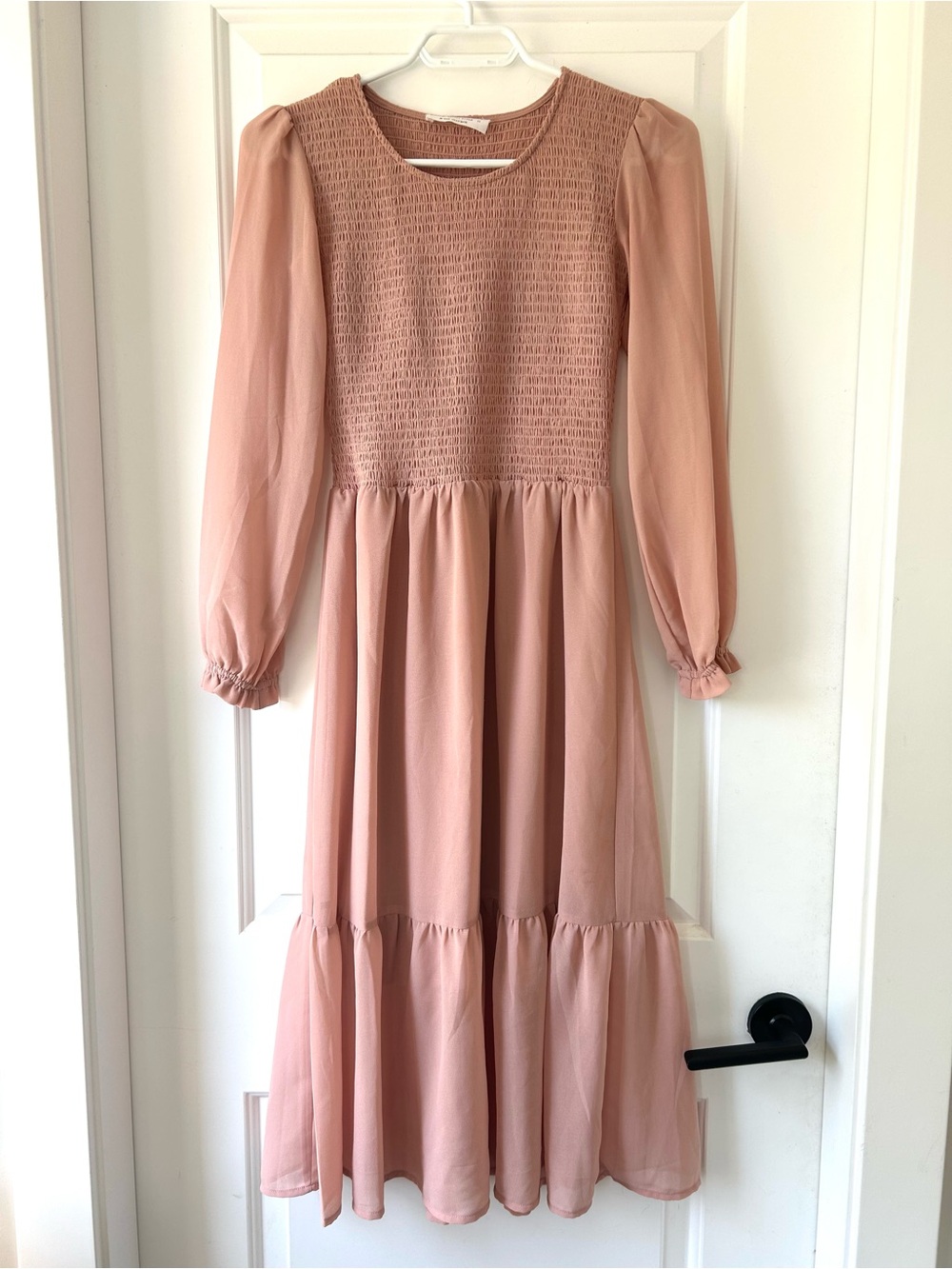 Mad About Style Jilly Box Chiffon Long Sleeve Dress in Dusty Rose